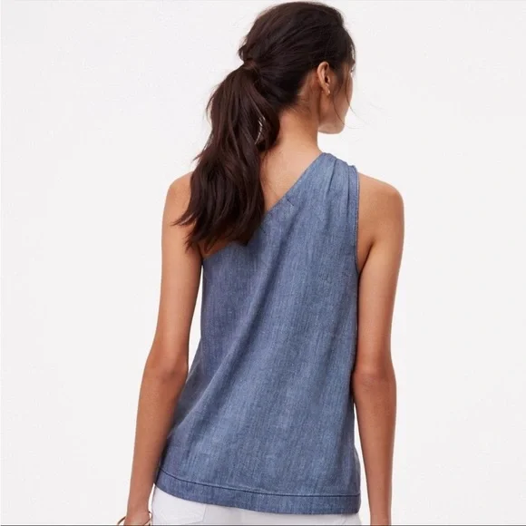 4/$20 Loft one shoulder chambray top size XXSP - Picture 2 of 10